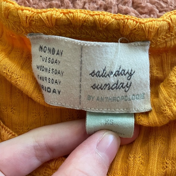 Saturday Sunday by Anthropologie Golden Knit Scoop Neck Top - Picture 3 of 4